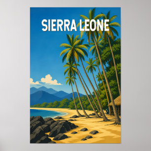 Sierra Leone Illustration Reise Kunst Vintage Poster