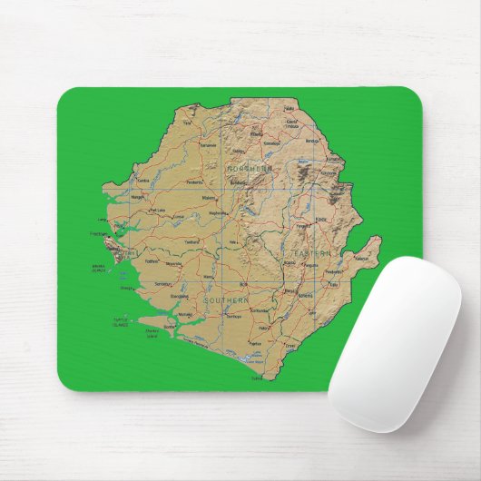 Sierra Leone Karte Mousepad (Mit Mouse)