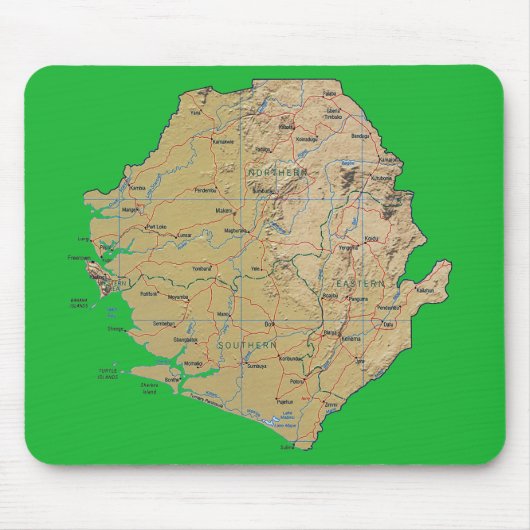 Sierra Leone Karte Mousepad (Vorne)