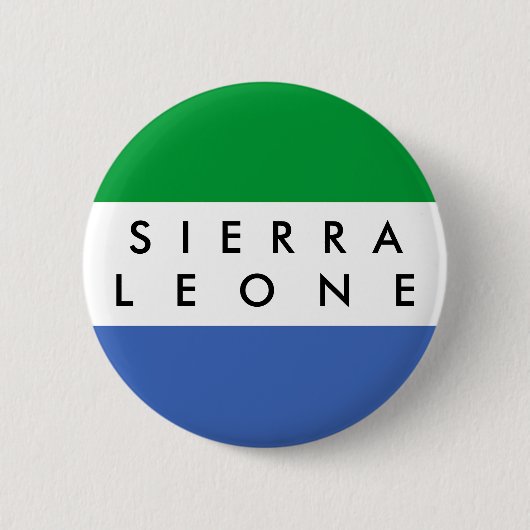 Sierra Leone-Landesflaggenationssymbol-Namentext Button (Vorderseite)