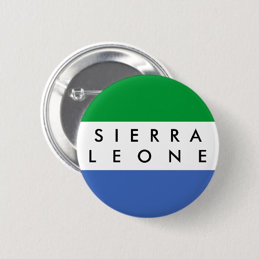 Sierra Leone-Landesflaggenationssymbol-Namentext Button (Vorne & Hinten)