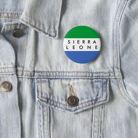 Sierra Leone-Landesflaggenationssymbol-Namentext Button (Beispiel)