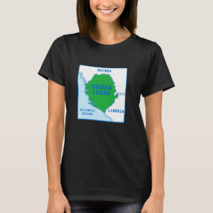 Sierra Leone Politische Landkarte in Flaggenfarben T-Shirt