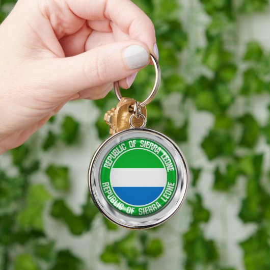 Sierra Leone Round Emblem Schlüsselanhänger (Hand)
