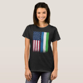 Sierra Leone Sierra Leonean American Flags Proud U T-Shirt (Vorne ganz)
