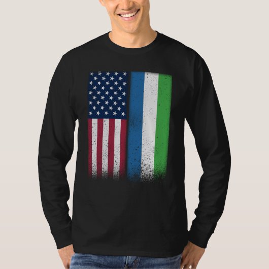 Sierra Leone Sierra Leonean American Flags Proud U T-Shirt (Vorderseite)