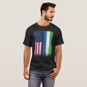Sierra Leone Sierra Leonean American Flags Proud U T-Shirt (Vorne ganz)