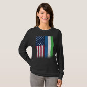 Sierra Leone Sierra Leonean American Flags Proud U T-Shirt (Vorne ganz)