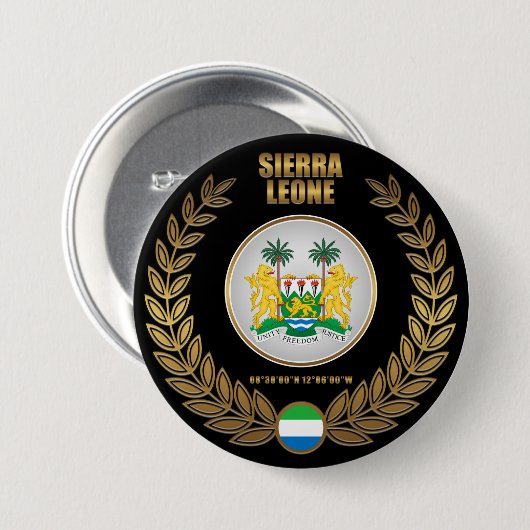 Sierra Leone-Wappendecke Button (Vorne & Hinten)