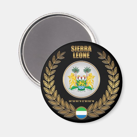 Sierra Leone-Wappendecke Magnet (Vorderseite/Rückseite)