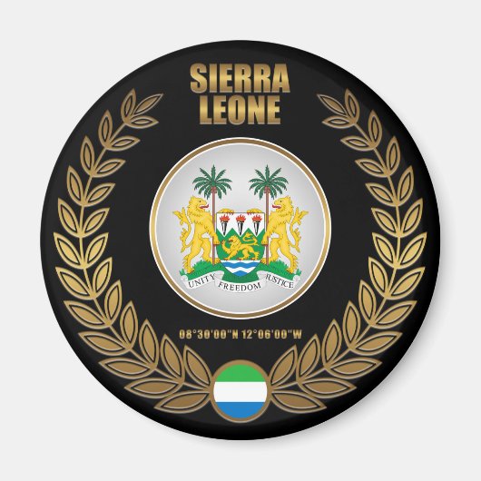 Sierra Leone-Wappendecke Magnet (Vorne)