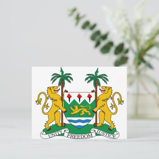 Sierra Leone-Wappendecke Postkarte (Stehend Vorderseite)