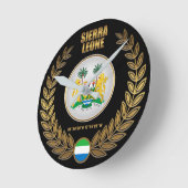 Sierra Leone-Wappendecke Runde Wanduhr (Winkel)