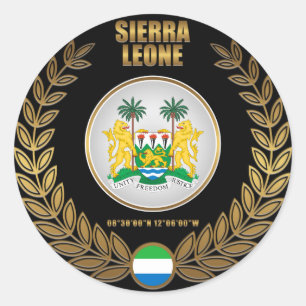 Sierra Leone-Wappendecke Runder Aufkleber