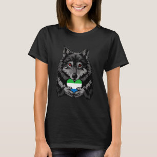 Sierra Leone Wolf Sierra-Leoner Flagge Sierra Leon T-Shirt