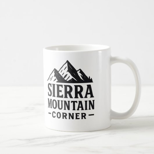 Sierra Mountain Corner - Adventure Logo Design Kaffeetasse (Rechts)