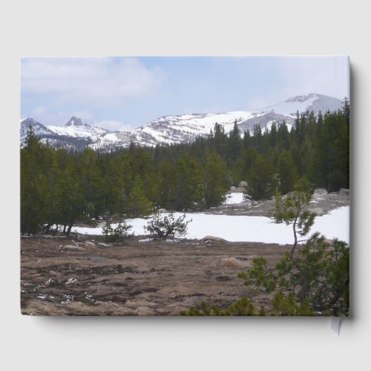 Sierra Nevada Berge und Schnee auf Yosemite Gästebuch (Rückseite)