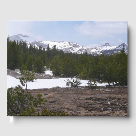 Sierra Nevada Berge und Schnee auf Yosemite Gästebuch (Vorderseite)
