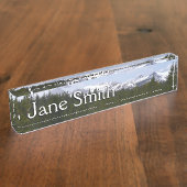 Sierra Nevada Berge und Schnee auf Yosemite Namensplakette (Seite)