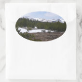 Sierra Nevada Berge und Schnee auf Yosemite Ovaler Aufkleber (Tasche)