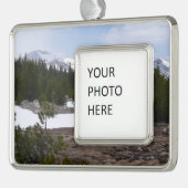 Sierra Nevada Berge und Schnee auf Yosemite Rahmen-Ornament Silber (Links)