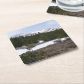 Sierra Nevada Berge und Schnee auf Yosemite Rechteckiger Pappuntersetzer (angewinkelt)