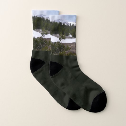 Sierra Nevada Berge und Schnee auf Yosemite Socken (Paar)
