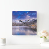 Sierra Nevada Mountains, Autumn, CA Quadratische Wanduhr (Zuhause)