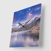 Sierra Nevada Mountains, Autumn, CA Quadratische Wanduhr (Winkel)