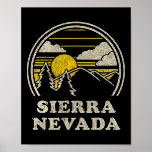 Sierra Nevada T-Shirt Vintage Wandern Berge Tee Poster
