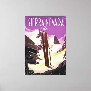 Sierra Nevada Vintage-Ski-Plakat Leinwanddruck