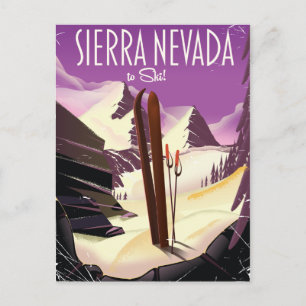 Sierra Nevada Vintage-Ski-Plakat Postkarte