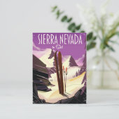 Sierra Nevada Vintages Skiposter Postkarte (Stehend Vorderseite)