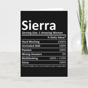 Sierra Nutrition Personalisierter Name Lustiges We Karte