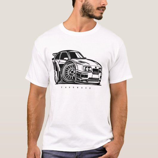 Sierra RS 500 Cosworth Kundgebung Toon Art Car Ent T-Shirt (Vorderseite)