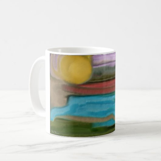 Sierra Sunrise Abstrakte Kunst Kaffeetasse (Vorderseite Links)