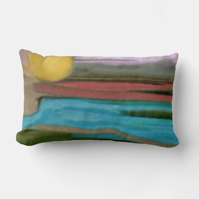 Sierra Sunrise Abstrakte Kunst Lendenkissen (Vorderseite)