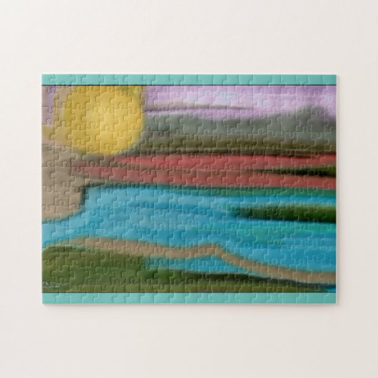 Sierra Sunrise Abstrakte Kunst Puzzle (Horizontal)