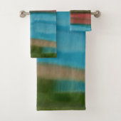 Sierra Sunrise Southwest Abstrakte Kunst Badhandtuch Set (Insitu)