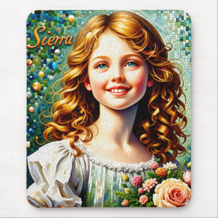 SIERRA ~ Sweet Vintag Girl Blume ~ Mousepad