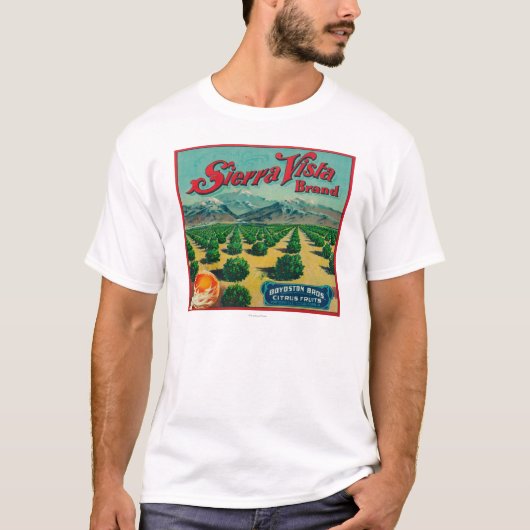 Sierra Vista-Marken-Zitrusfrucht-Kisten-Aufkleber T-Shirt (Vorderseite)
