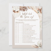 SIERRA Was hat der Gräuel gesagt, Bridal Game Card Einladung (Vorderseite)