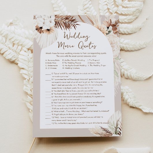 SIERRA Wedding Movie Quotes Brautparty Game Einladung