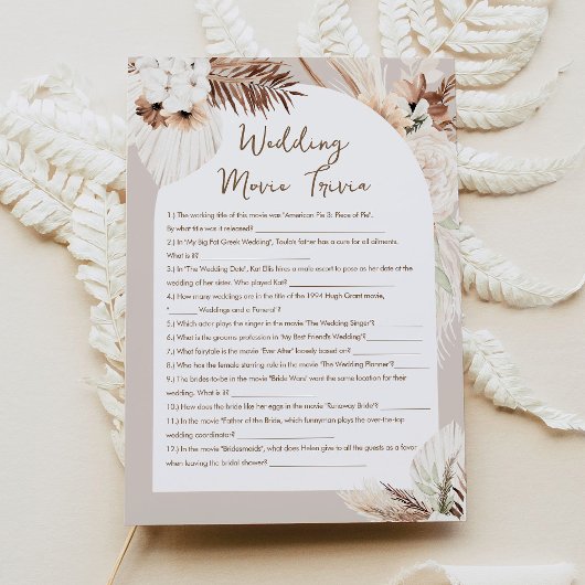 SIERRA Wedding Movie Trivia Brautparty Game Einladung