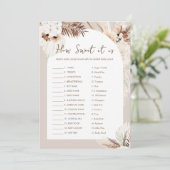 SIERRA Wie süß es ist Candy Bar Baby Game Card Einladung (Stehend Vorderseite)