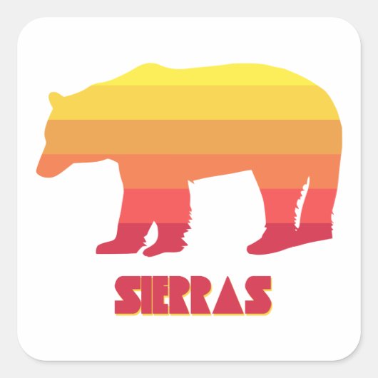 Sierras Bear Quadratischer Aufkleber (Vorderseite)