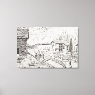 Sierre zum Zinal Gebirgsrennen das Ende 2009 Leinwanddruck