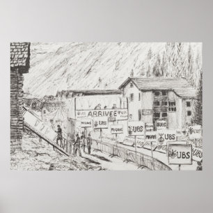 Sierre zum Zinal Gebirgsrennen das Ende 2009 Poster