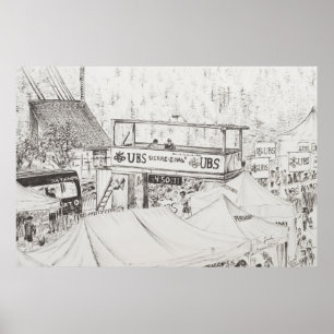 Sierre zum Zinal Gebirgsrennen das Ende 2012. Poster