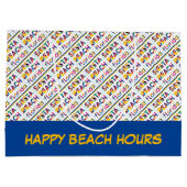 Siesta Beach, Florida. Farbiges Textmuster Große Geschenktüte (Rückseite)